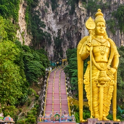 Large Golden Statue Of Lord Murugan Batu Caves